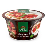 Йогурт Клубника-миндаль-злаки 3,2% "Село Зелёное" 180гр