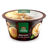 Йогурт Груша-злаки-семена льна-грецкий орех 3,2% "Село Зелёное" 180гр