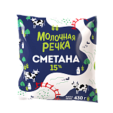 Сметана 15% "Молочная речка" 430г.