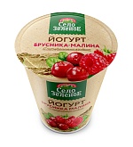Йогурт фруктовый Брусника-малина 3,5% Село Зелёное 270гр