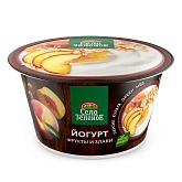 Йогурт Персик-курага-орехи-мёд 3,2% "Село Зелёное" 180гр